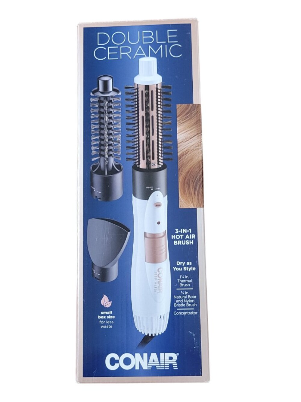 Conair Double Ceramic 3-in-1 Hot Air Brush Styling Kit - NEW